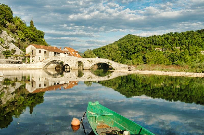 A small fishing village on the Crnojević River not far from Lake Skadar